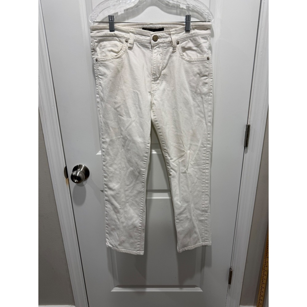34 Heritage Mens Straight Leg Courage Mid-Rise Jeans White 32/34